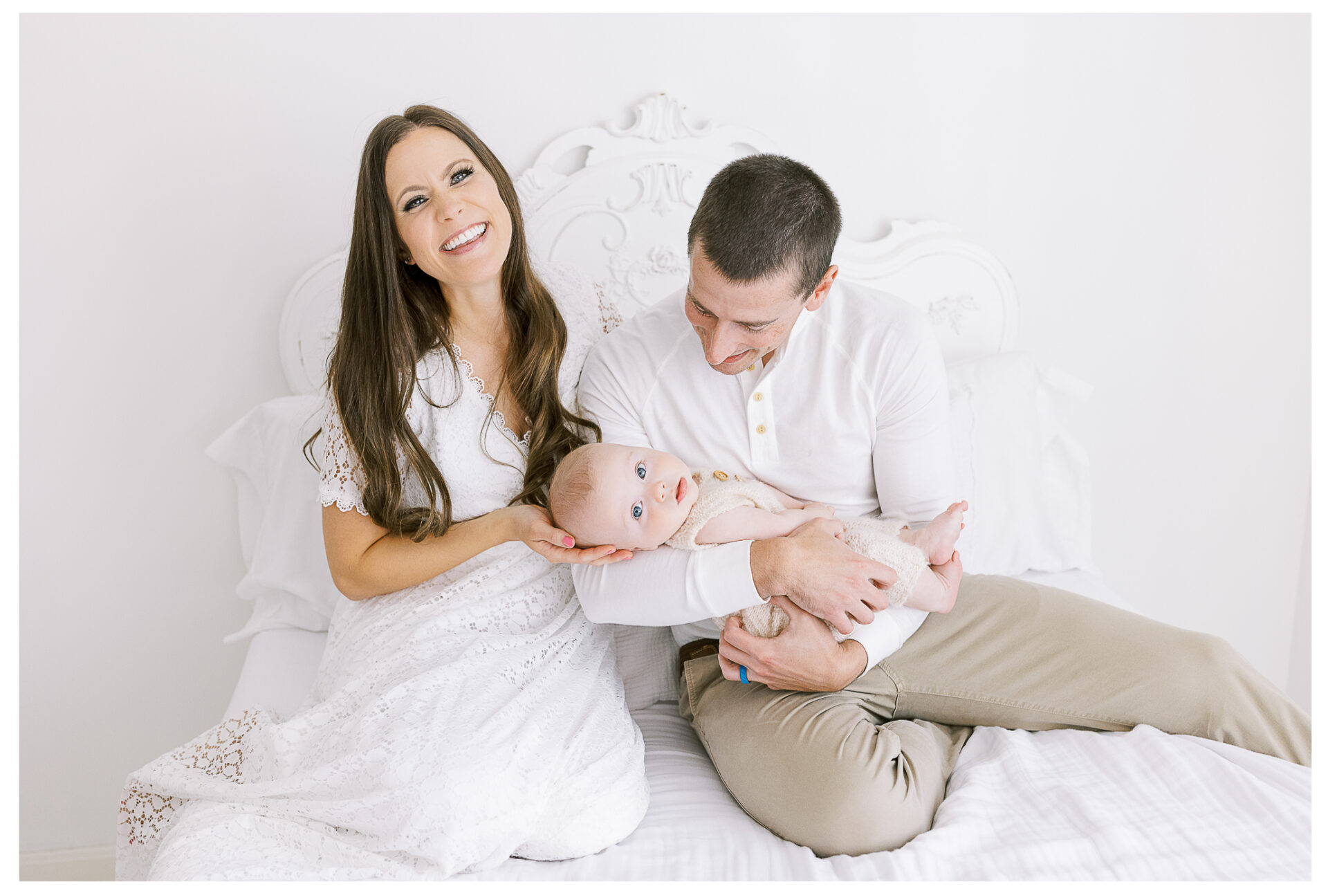Winter Freire Photography | Dayton, Ohio Baby Milestone Session | Organic Family Studio Photography | 6 Month old baby with his parents
